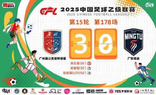 中乙-广州蒲公英3比0广东铭途 交替球员渐入佳境