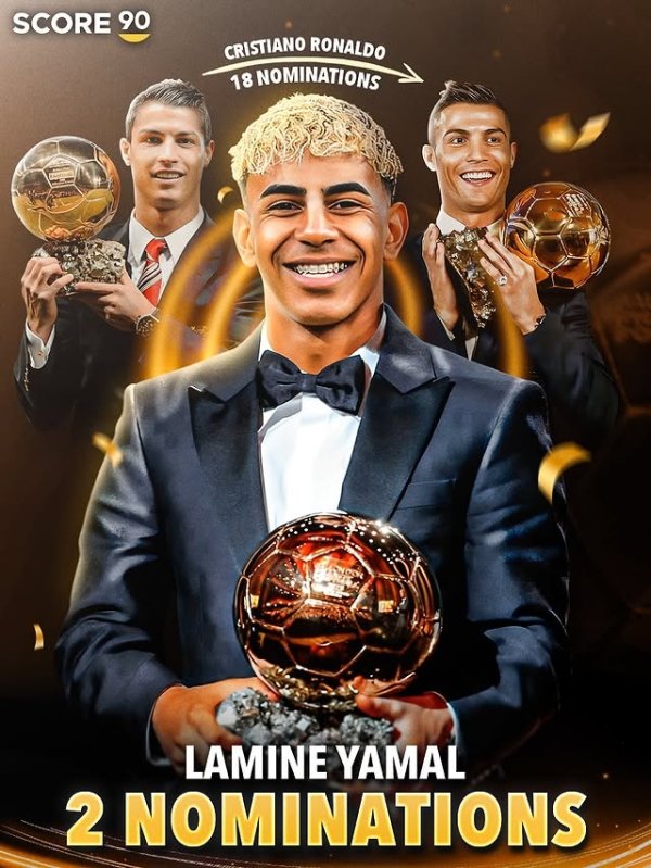 能作念到吗🤯亚马尔每年齐进金球候选&直到2041，武艺追平C罗记载