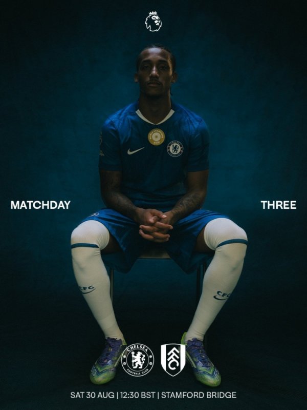 切尔西晒对阵富勒姆海报，若昂-佩德罗单东谈主出镜