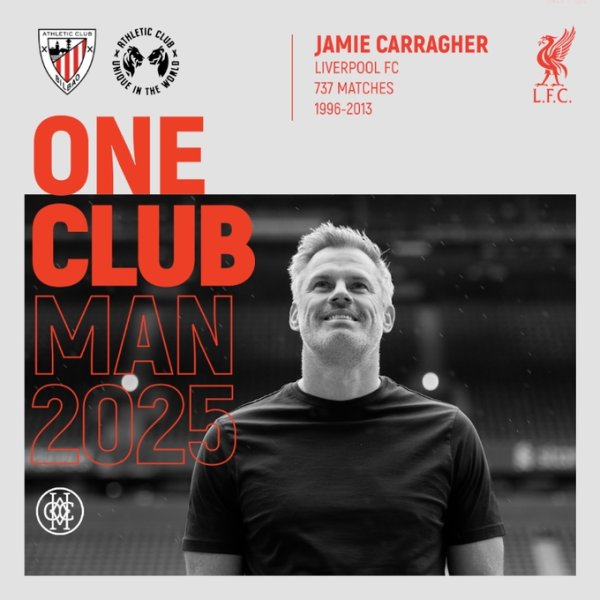 赤军听说！官方：利物浦名宿卡拉格得回2025年“一东谈主一城”奖