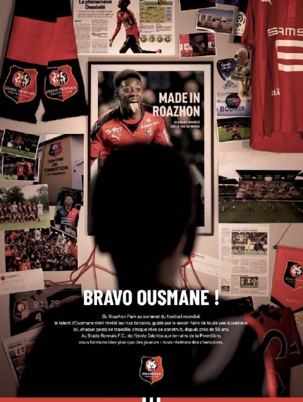 雷恩青训：培养出杜埃、登贝莱、卡马文加、特尔、古尔库夫等