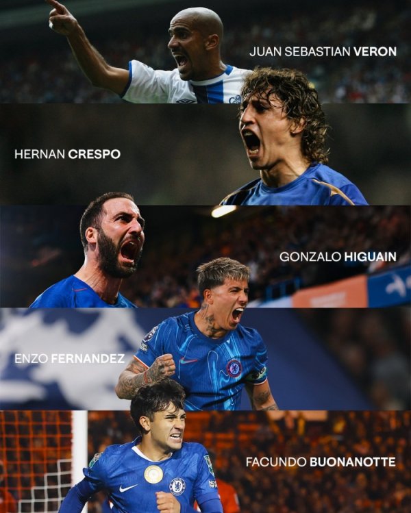 切尔西社媒祝愿博纳诺特：恭喜成为第5位为蓝军进球的阿根廷球员