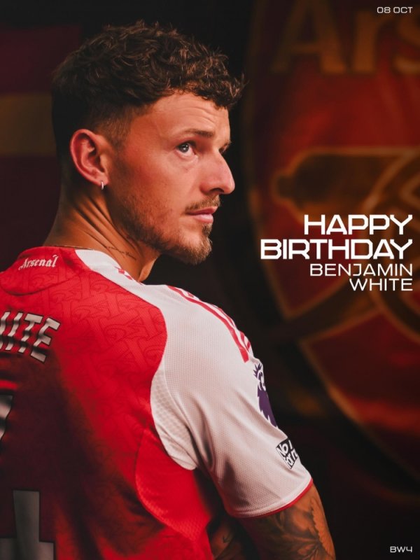 阿森纳祝本-怀特28岁寿辰昌盛，球员为枪手出战163场6球12助