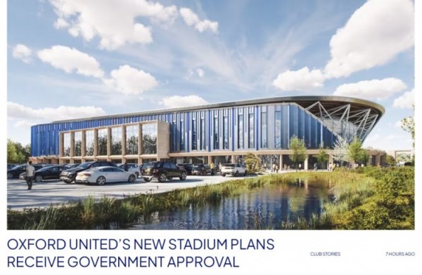 1.6万座位！太阳报：英冠牛津联新球场样貌取得最终批准