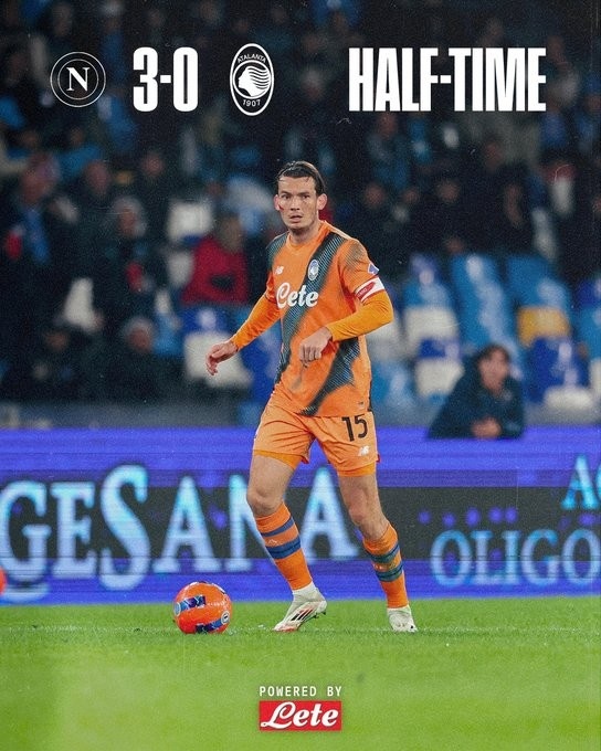 意甲联赛上半场箝制时3球擢升，那不勒斯前次作念到已经2022年10月